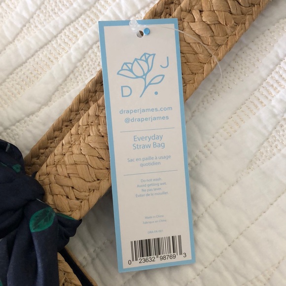 Straw Bag with Floral Scarf - Picture 5 of 7